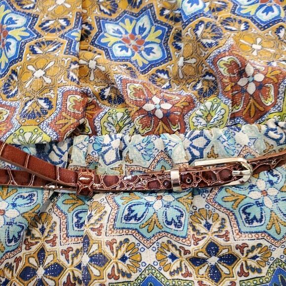 Cato medium womens midi dress with elastic waistband includes belt - Picture 2 of 12